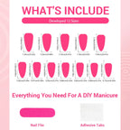 Press-On Nail Set Marble Effect Multiple Sizes Non-Toxic