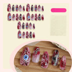Press-On Nail Set Marble Effect Peel-And-Stick