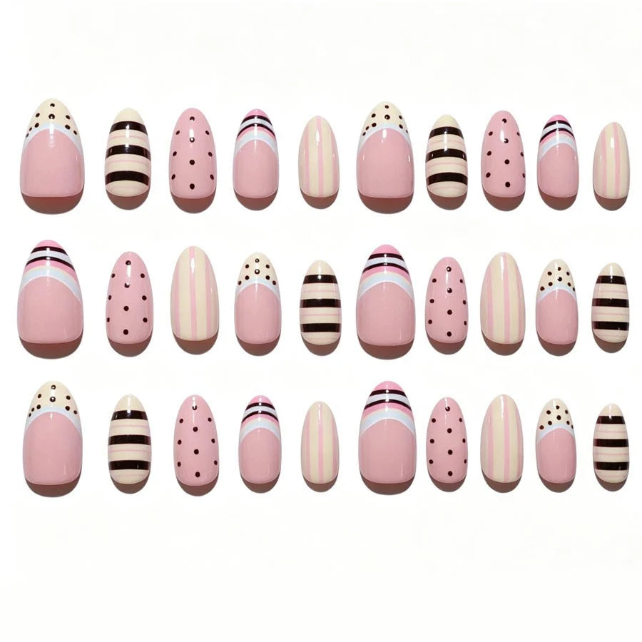 Press-On Nail Set Modern Patterns Easy Apply & Remove