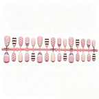 Press-On Nail Set Modern Patterns Easy Apply & Remove