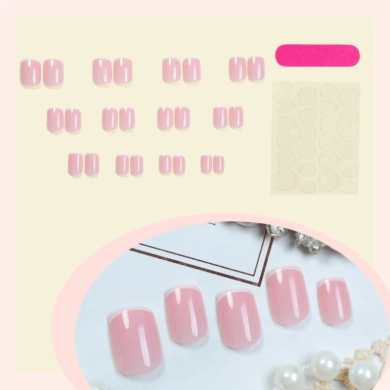 Press-On Nail Set Natural Finish Includes Adhesive