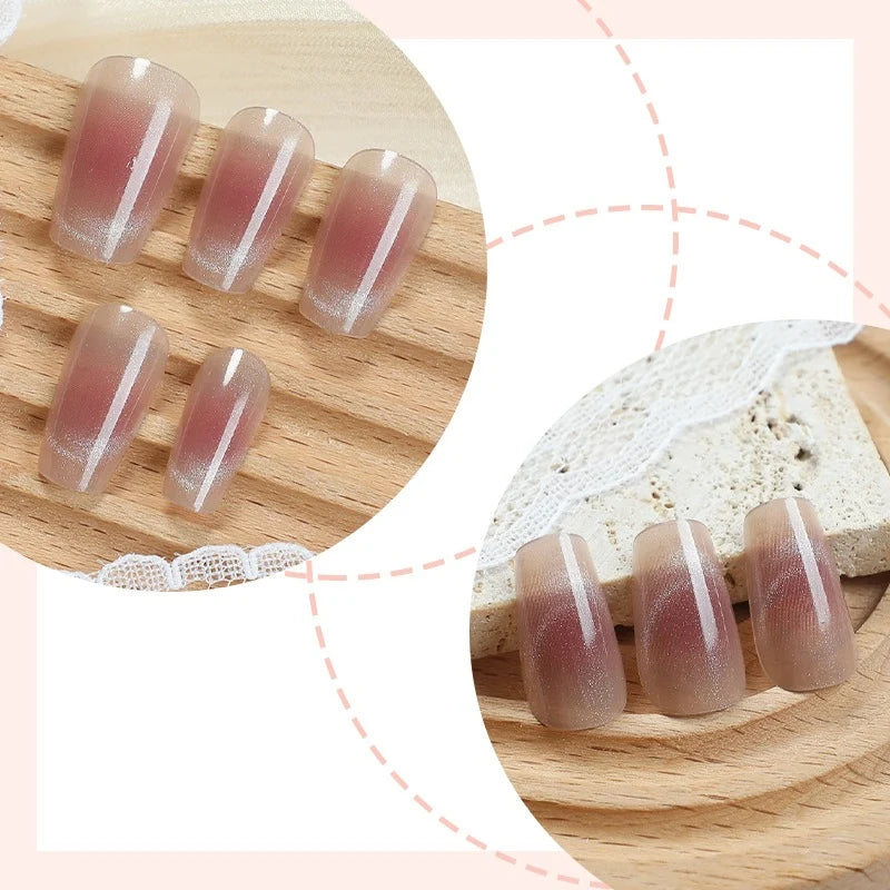 Press-On Nail Set Ombre Design Easy Application Multiple Sizes
