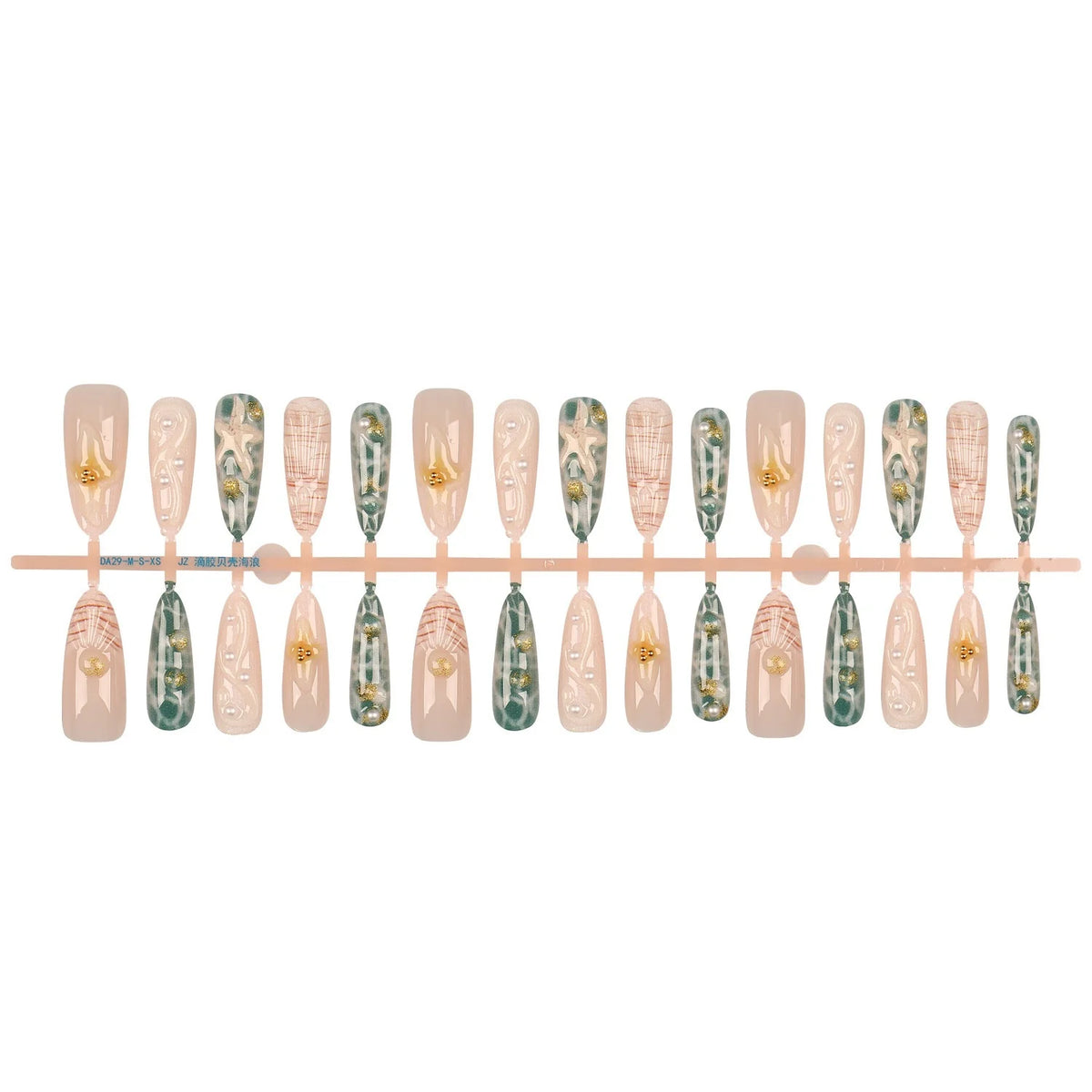 Press-On Nail Set Pearl & Marble Designs