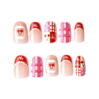 Press-On Nail Set Peel And Stick Cherry Pattern