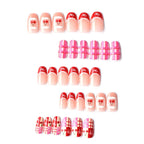 Press-On Nail Set Peel And Stick Cherry Pattern
