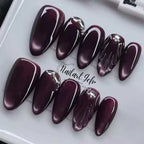 Press-On Nail Set Pointed Glossy Multiple Sizes