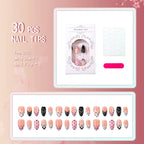 Press-On Nail Set Polka Dot Designs Multiple Sizes
