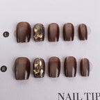 Press-On Nail Set Pre-Applied Adhesive Matte & Metallic