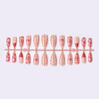 Press-On Nail Set Quick-Apply Heart & Swirl