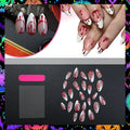 Press-On Nail Set Reusable Multiple Sizes Red Drop Design