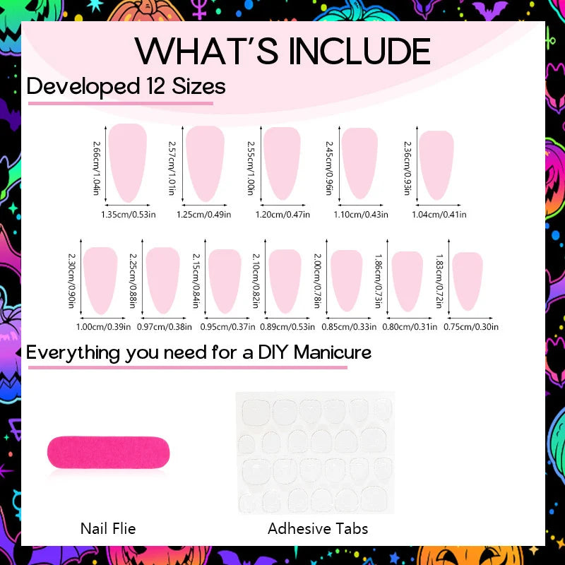 Press-On Nail Set Reusable Multiple Sizes Red Drop Design