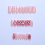 Press-On Nail Set Reusable Rhinestones & Bows