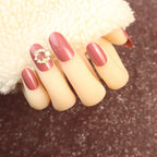 Press-On Nail Set Rhinestone-Accented Multiple Sizes & Easy Application