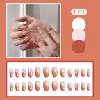 Press-On Nail Set Rhinestone & Bow Accents