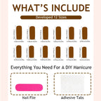 Press-On Nail Set Rhinestone Embellished Easy Apply & Long-Lasting