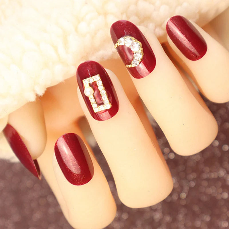 Press-On Nail Set Rhinestone Embellished Instant Application