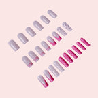 Press-On Nail Set Rhinestone Jelly Finish Easy Apply