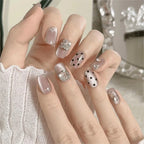 Press-On Nail Set Rhinestone & Metallic No Glue