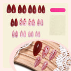 Press-On Nail Set Romantic Bows & Easy Application