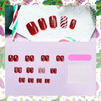 Press-On Nail Set Self-Adhesive Festive Designs
