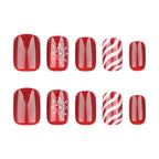 Press-On Nail Set Self-Adhesive Festive Designs