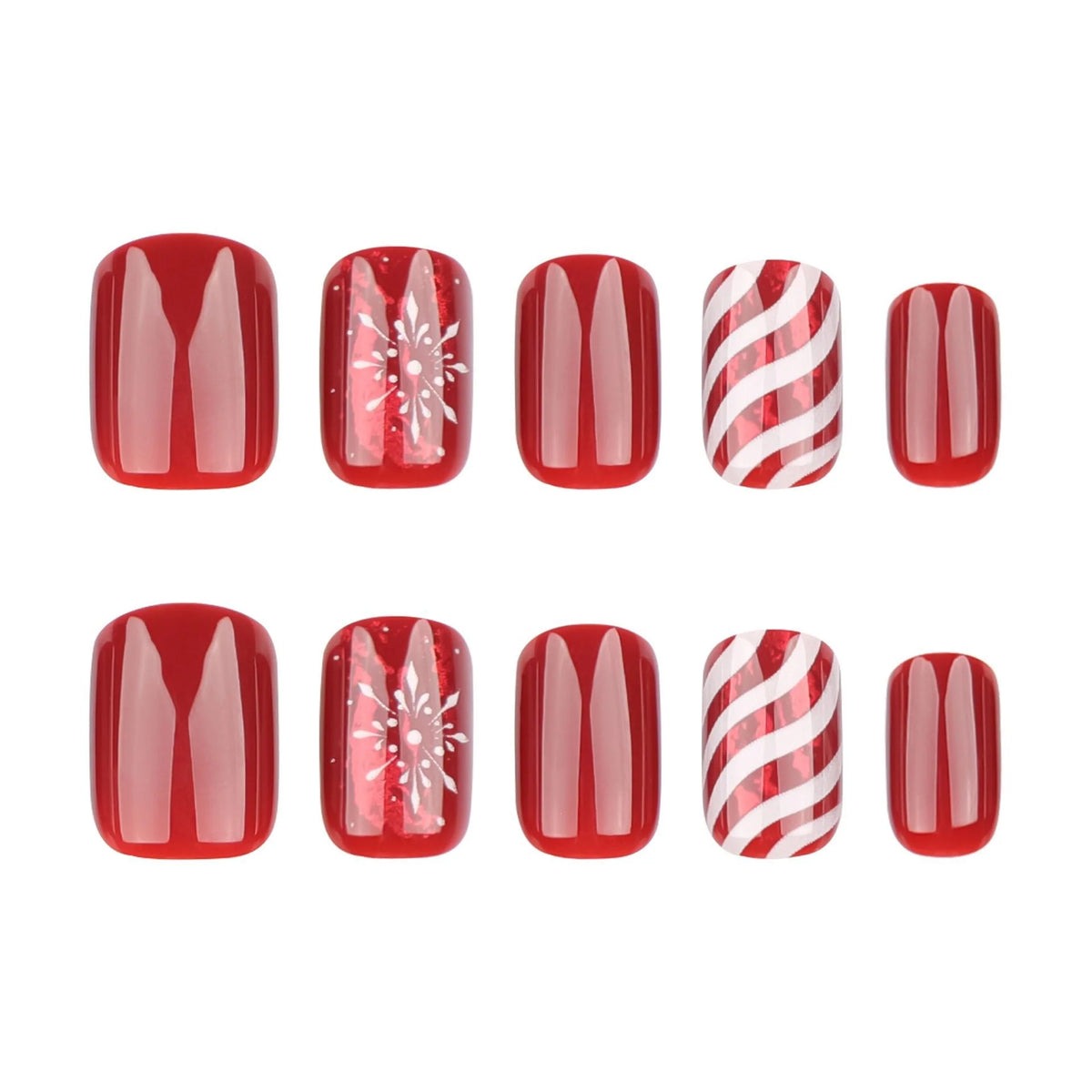 Press-On Nail Set Self-Adhesive Festive Designs