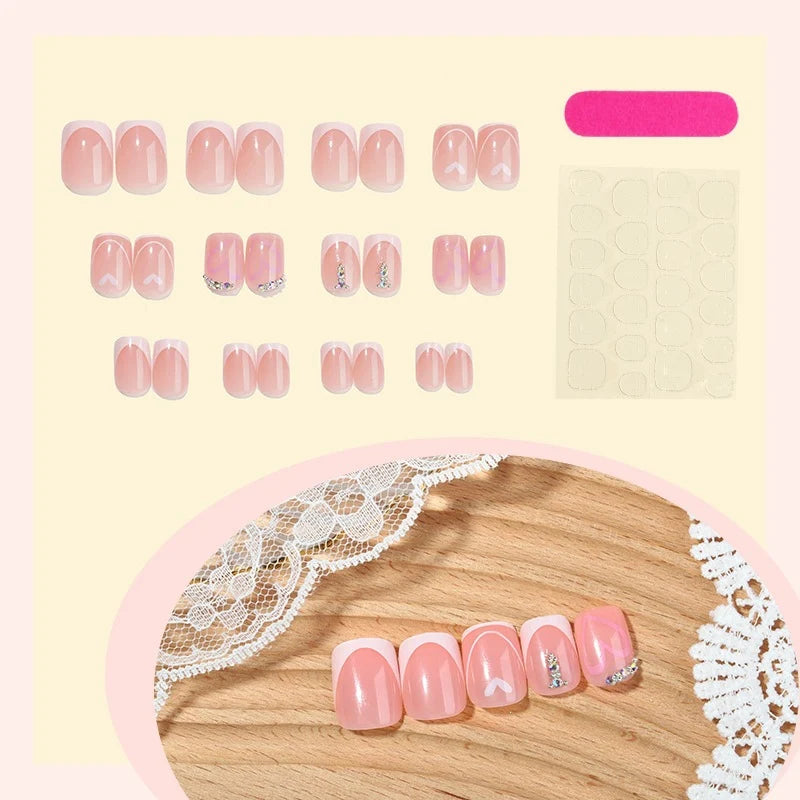Press-On Nail Set Self-Adhesive & Sparkling Designs