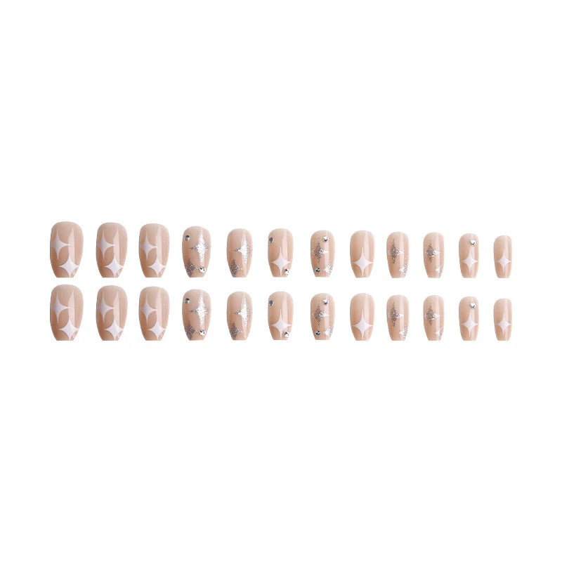 Press-On Nail Set Self-Adhesive Star & Geometric