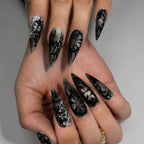 Press-On Nail Set Spider Pattern Easy Application
