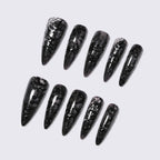 Press-On Nail Set Spider Pattern Easy Application