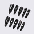Press-On Nail Set Spider Pattern Easy Application