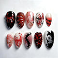 Press-On Nail Set Spider & Skull Easy Application