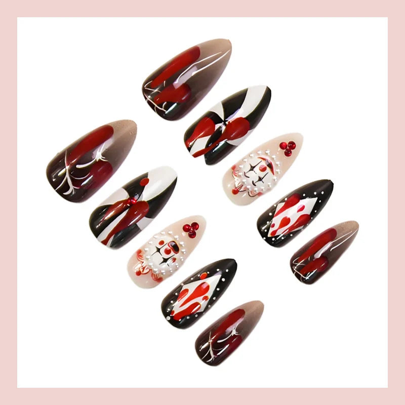 Press-On Nail Set Spooky Designs Easy Application