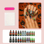 Press-On Nail Set Spooky Designs Easy Apply & Remove