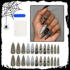 Press-On Nail Set Spooky Designs Easy Apply & Remove
