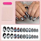 Press-On Nail Set Spooky Designs Easy Apply & Remove