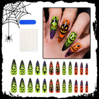 Press-On Nail Set Spooky Designs Easy Apply & Remove