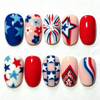 Press-On Nail Set Star & Heart Designs Multi-Size Easy-Apply