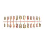 Press-On Nail Set Star & Line Patterns Easy Application