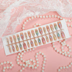 Press-On Nail Set Star Pattern Pre-Glued Multiple Sizes