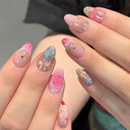 Press-On Nail Set Star Pattern Quick Application & Chip-Resistant