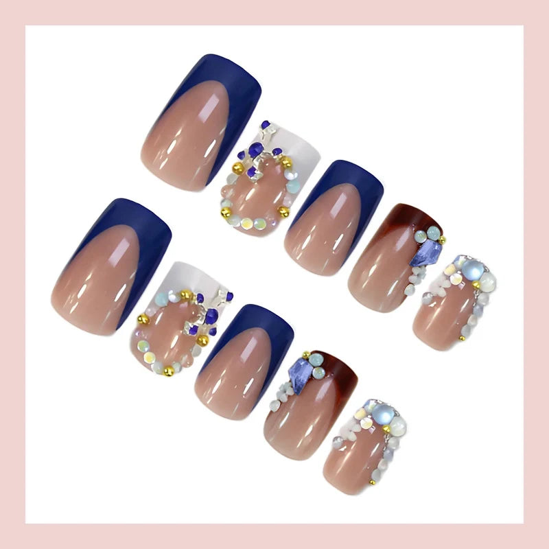 Press-On Nail Set Stone Embellishments & Application Tool