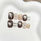 Press-On Nail Tips 3D Floral Reusable & Easy Application