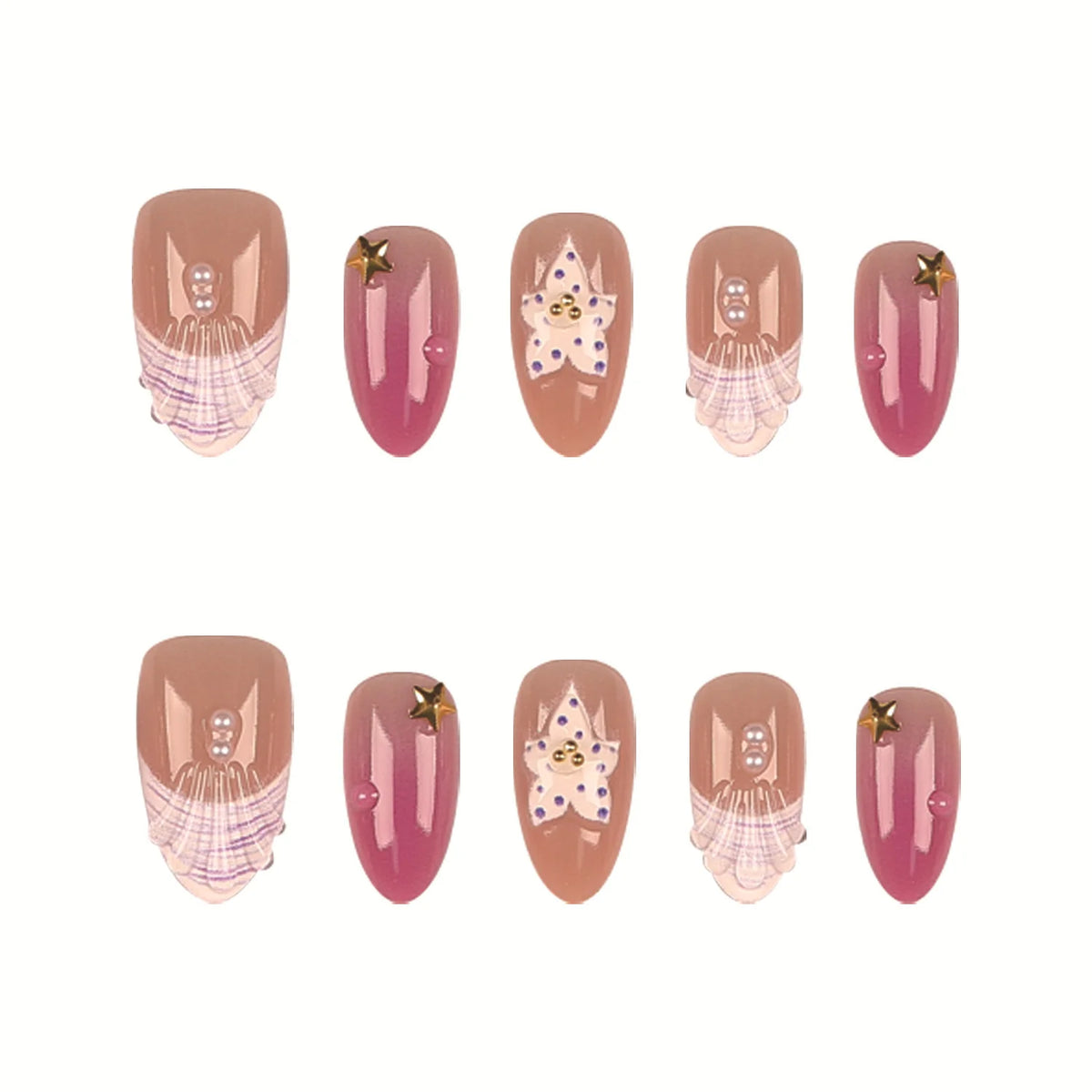 Press-On Nail Tips Artistic Designs Reusable & Easy Application