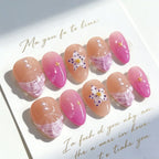 Press-On Nail Tips Artistic Designs Reusable & Easy Application