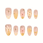 Press-On Nail Tips Floral Design Easy Application