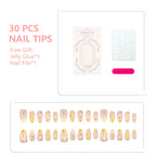 Press-On Nail Tips Floral Design Easy Application
