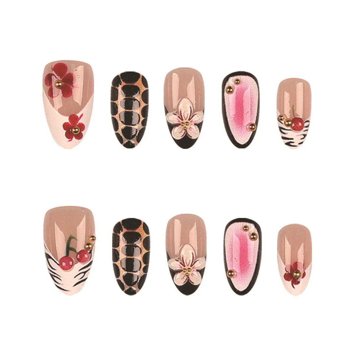 Press-On Nail Tips Set 30 Pieces Glue & File