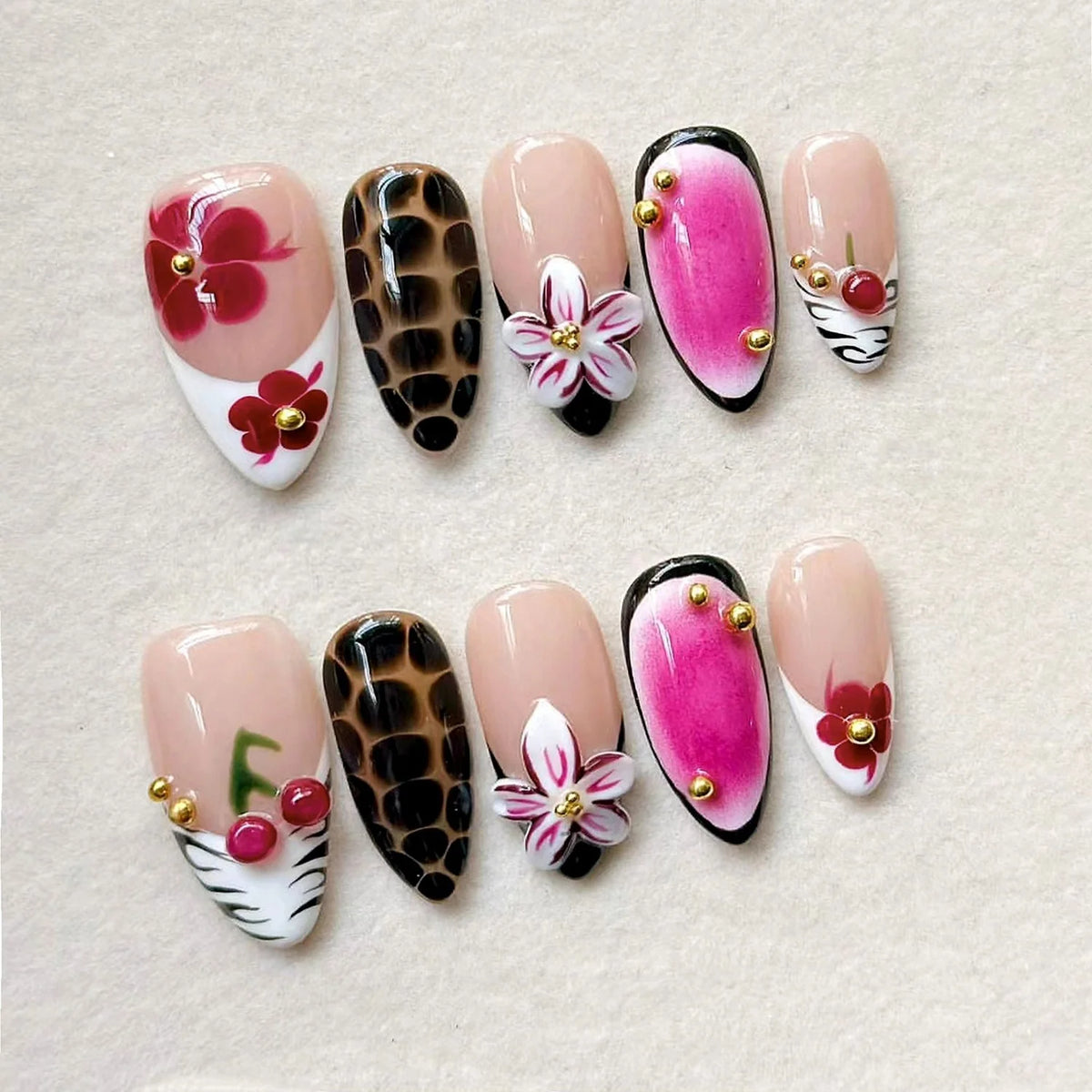 Press-On Nail Tips Set 30 Pieces Glue & File