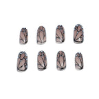 Press-On Nails Butterfly Design 24-Piece Easy Application